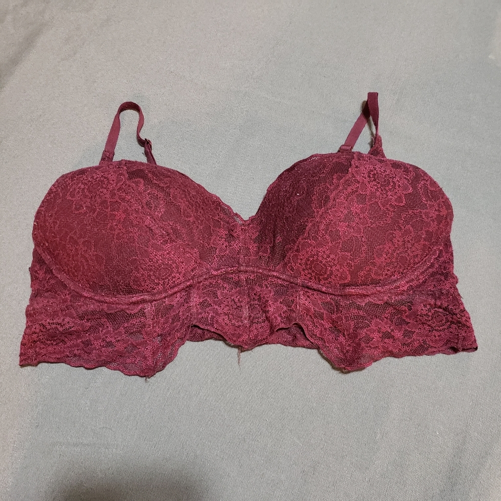 Dark Red Lace Bralette Victorias Secret Size Large